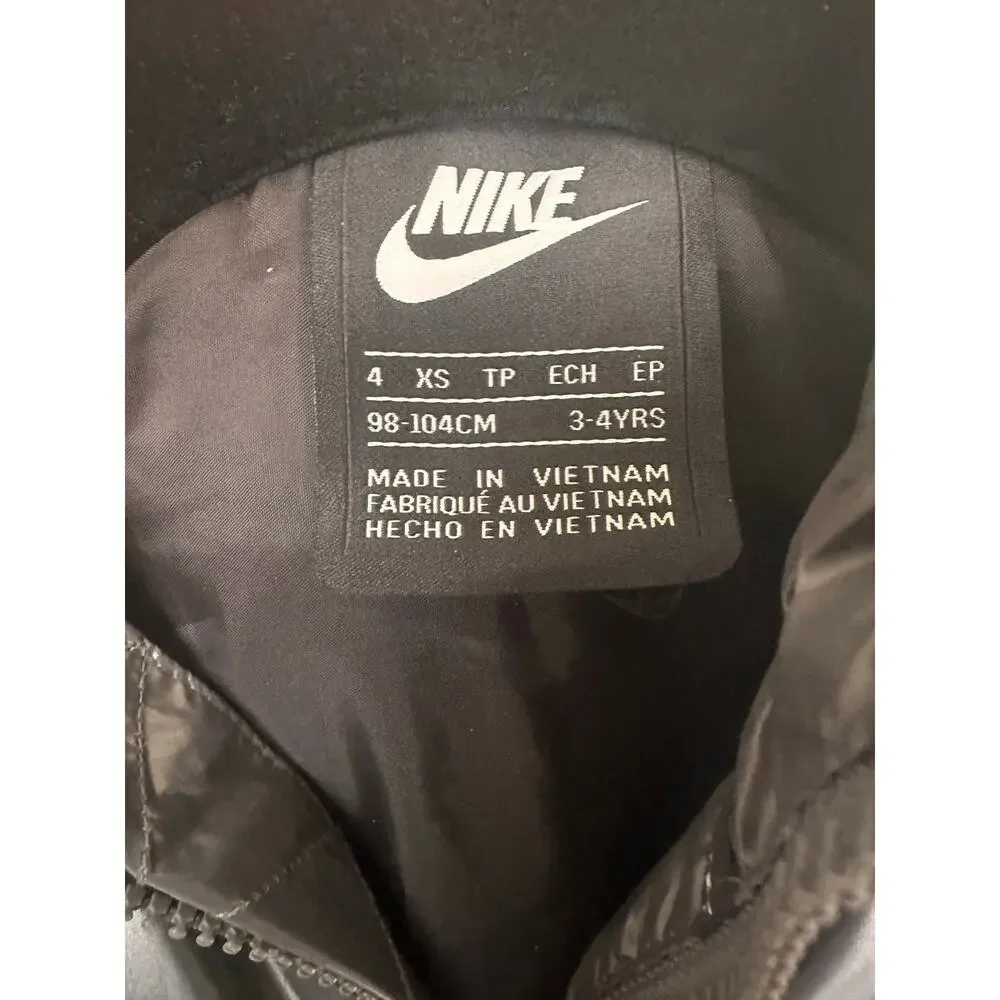 Nike Boys' Youth Puffer Jacket Black/Charcoal Hooded